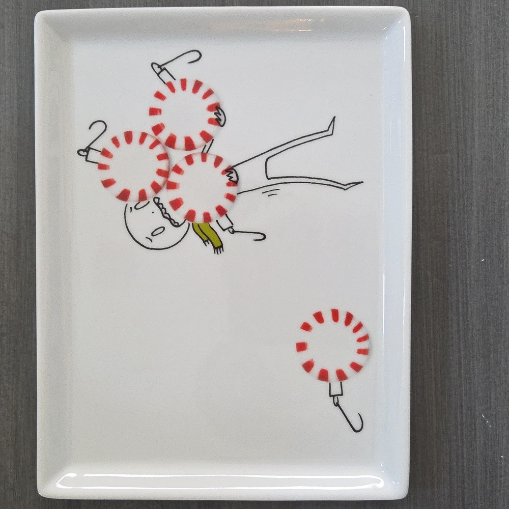 CRATE & BARREL CB2 OLIVER RECTANGLE APPETIZER PLATE   CANDY ORNAMENTS 2012